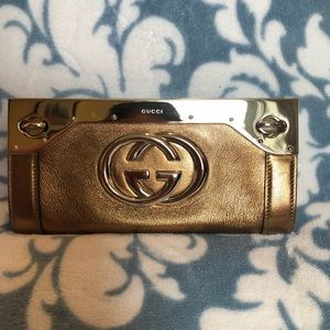 Gucci Gold Bronze Britt Clutch